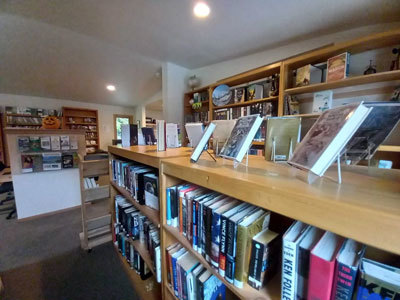 Books on display at the Thorne Bay Library