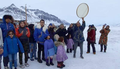 The community of Anaktuvuk Pass greets the group who on Oct. 29, 2022, brought the remains and artifacts taken from an ancient burial in the ‘60s.