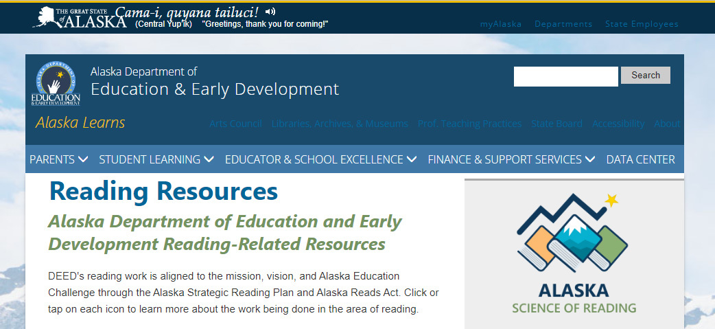 DEED Reading Resources Website Header