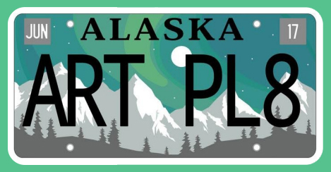 Sample of previous Alaska artistic license plate.