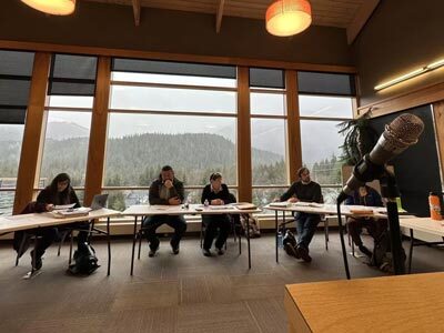 Members of the Ketchikan Public Library Advisory Board await public testimony