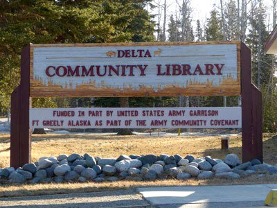 Delta Community Library sign