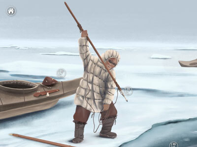 painting depicting seal hunting in the spring
