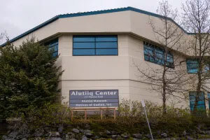 The Alutiiq Museum on a cloudy day