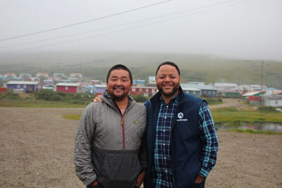 AmeriCorps CEO Michael Smith with Abe Rivers, one of two AmeriCorps members from Scammon Bay Resilient Alaska Youth 