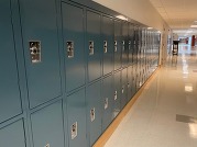 An empty hallway at Juneau-Douglas High School: Yadaa.at Kalé 