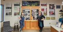 Chyian Heine and Djuna Davidson in the Alutiiq Museum Store at the Kodiak Marketplace.