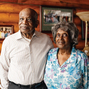 Otis and Arlene McCormick, shown in their North Pole log home