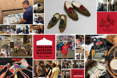 collage of artists working at Sheldon Jackson Museum