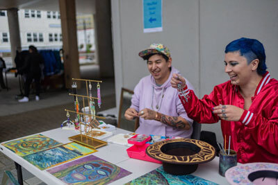 Spruce Root, Sealaska Heritage Institute, Sealaska and Oweesta partner on a market for Indigenous vendors at Sealaska Plaza in downtown Juneau.