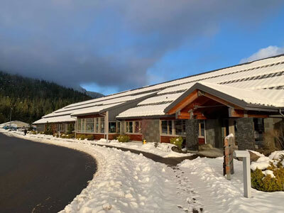 snowy Ketchikan Public Library building