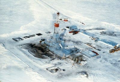 aerial of Chevron KIC #1 well, Arctic National Wildlife Refuge