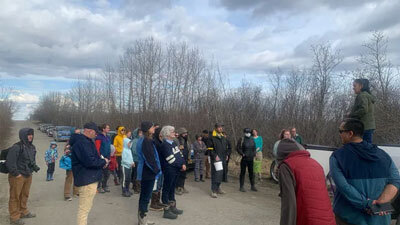 Bethelites and their guests gathered together to go on an ethnobotany outing to forage for fiddlehead ferns