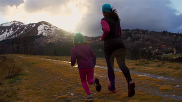 Mom and Daughter Running in Alaska Play Every Day