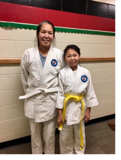 Shirley and Aliyah Adams enjoy doing judo together. Aliyah received a Game Changer grant to pay for sports fees and gear.