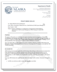 State of Alaska Office of EMS Policy Memo 2024-03