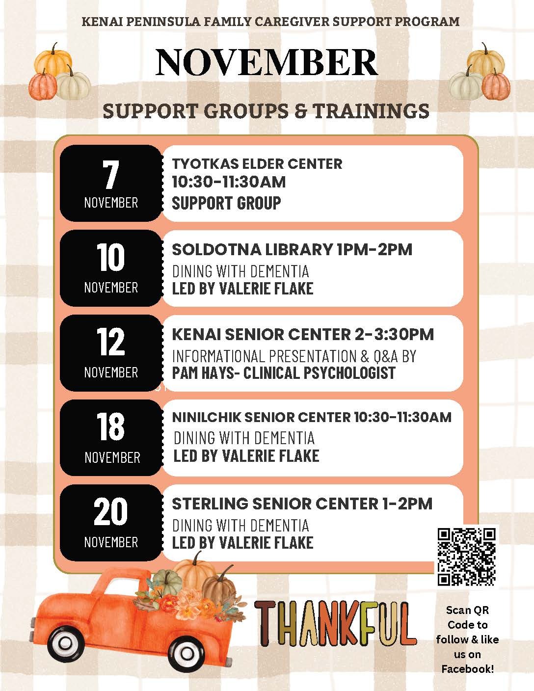 KPFCSP November Schedule