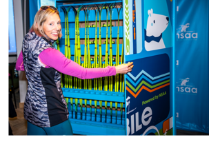 Kikkan Randall with the Ski Mobile by Monica Whitt Photography