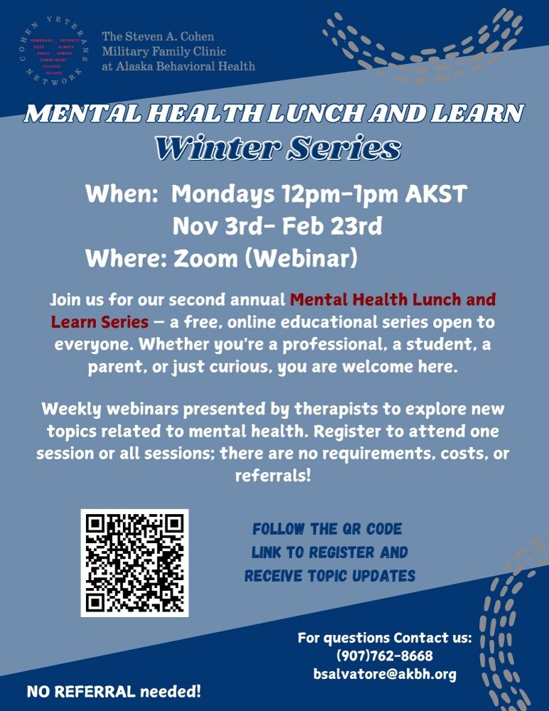 Mental Health winter series flyer graphic