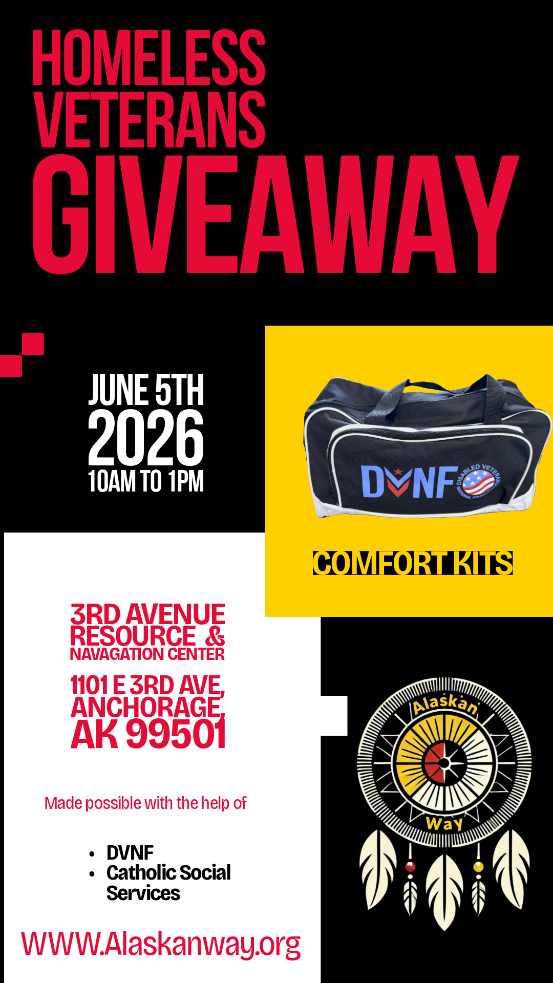 Homeless Veteran Giveaway June 5