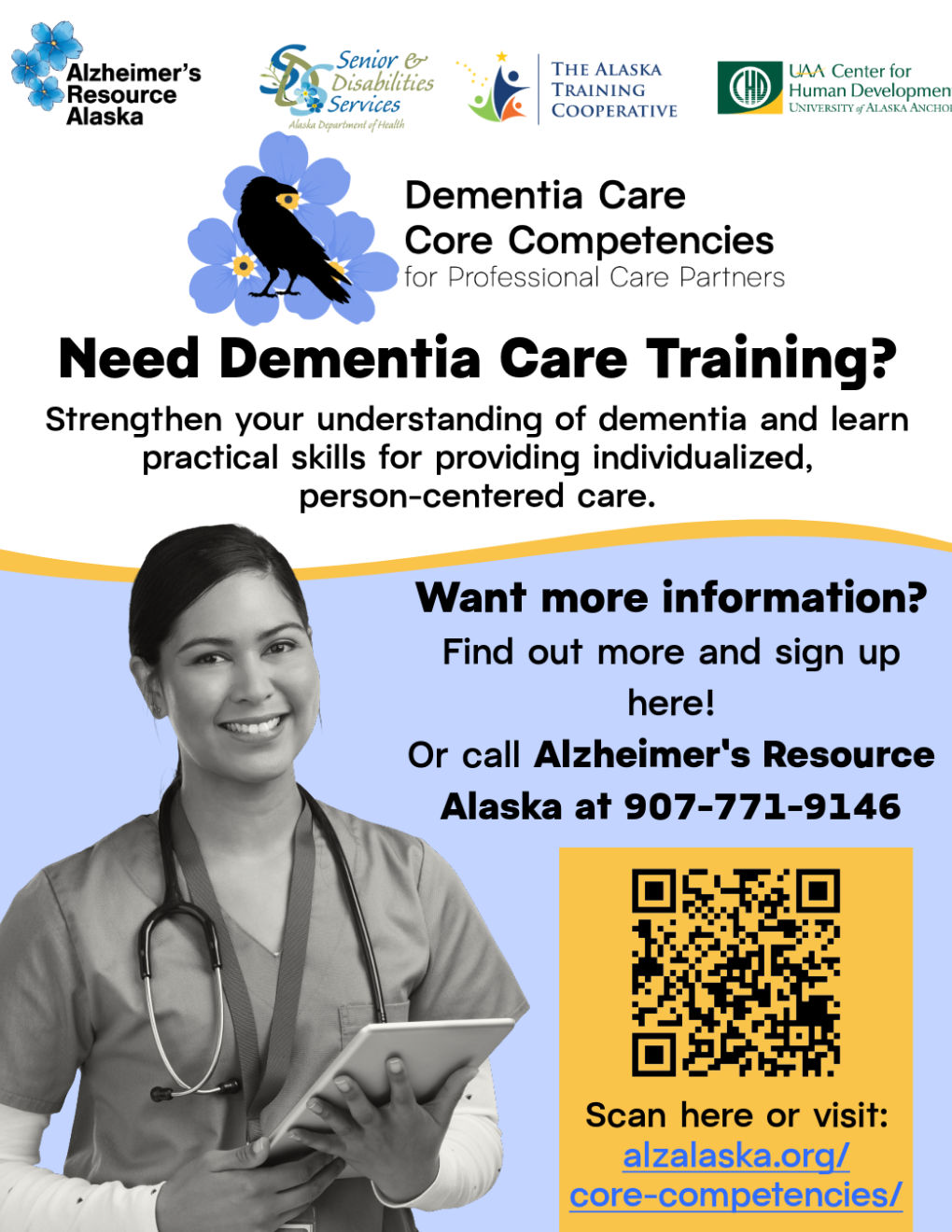 Dementia Core Competencies Training for Care Professionals Flyer