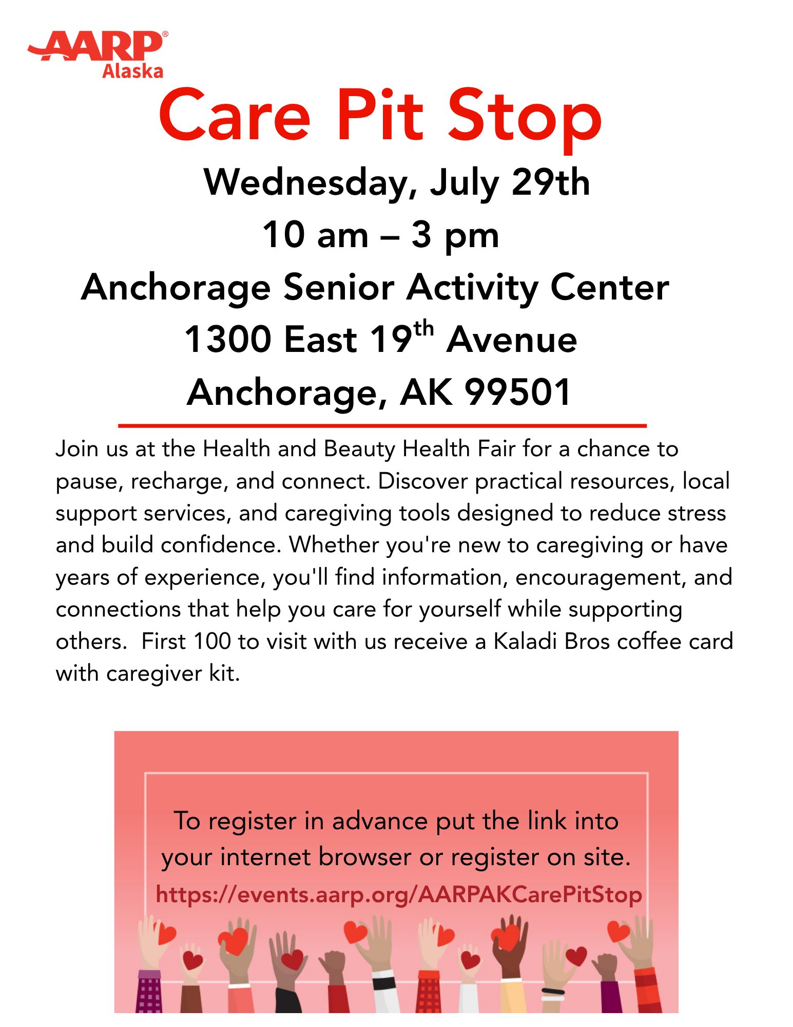 AARP Alaska - Caregiver Pit Stop in Anchorage July 29