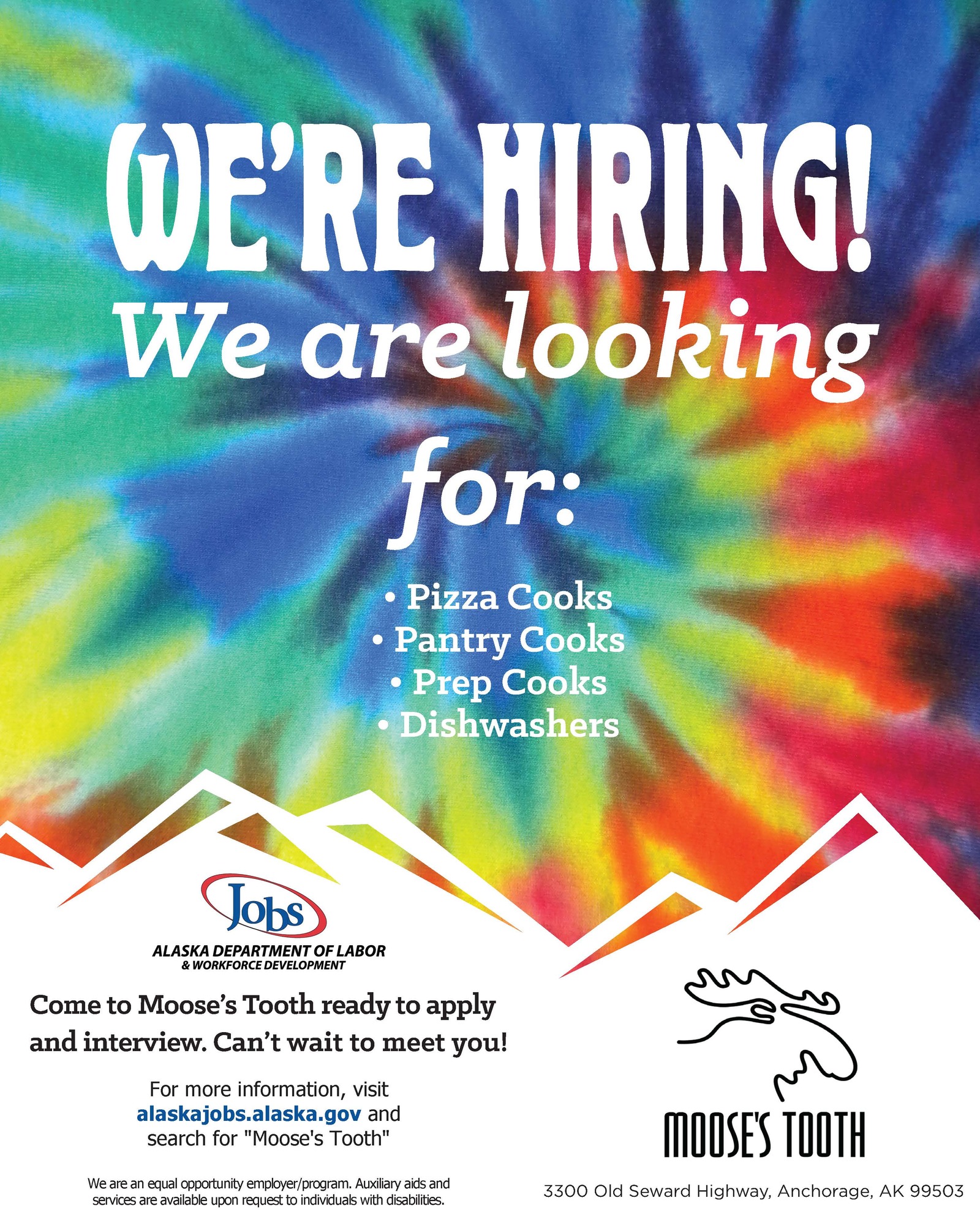Moose's Tooth Now Hiring!