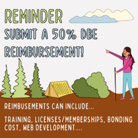 Submit a 50% DBE Reimbursement for up to $2,500! Image