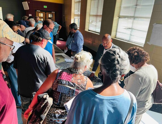 Image of citizens at old Tuscaloosa Hwy project meeting in McCalla, AL