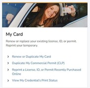 image of young woman in car from ALEA's website to renew driver's license