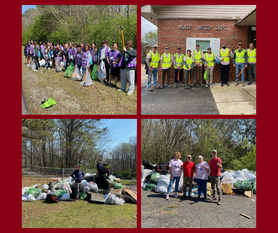 Volunteers working at the Mulga Loop Road cleanup