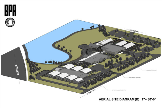 Aerial view of new animal control facility