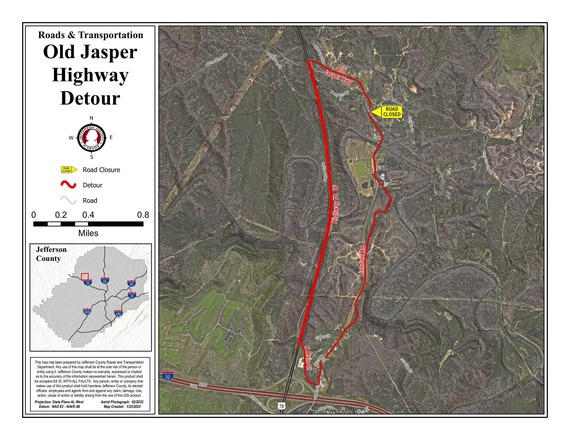 Railroad crossing work suggested detour map