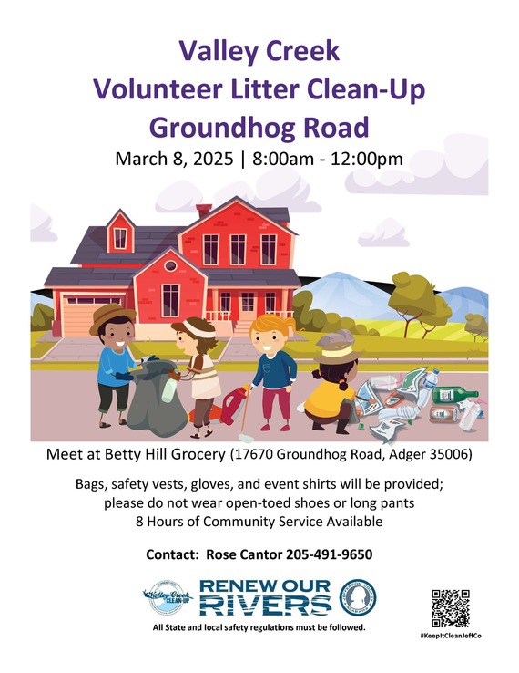 community cleanup Groundhog Road-Valley Creek