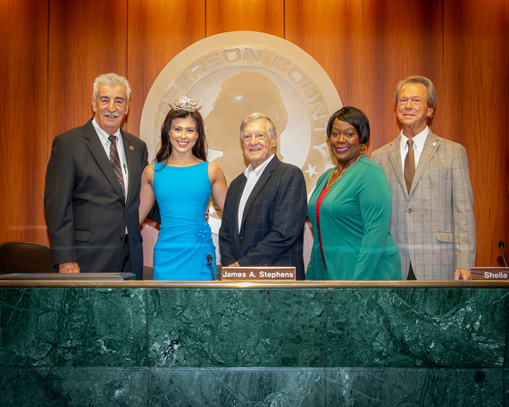 Miss Alabama Emma Terry with Jefferson County Commissioners