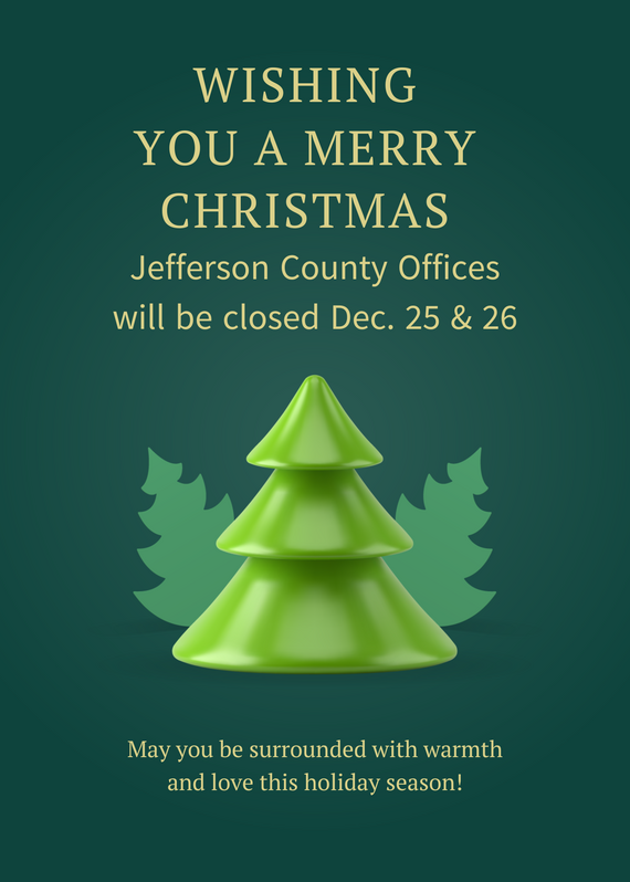 Merry Christmas message with dates the Commission Offices will be closed