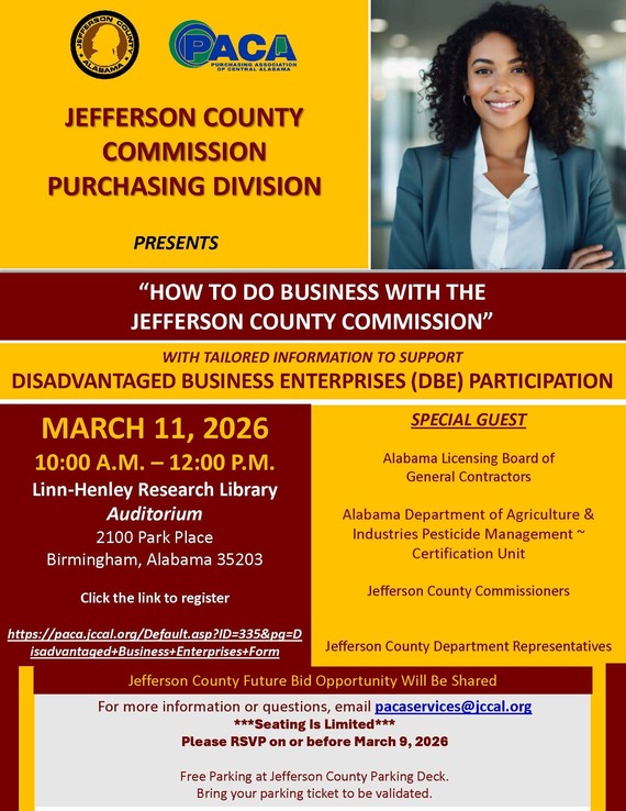 flyer on how to do business with the county