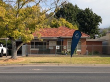 Indigo Shire Council flag outside Kiewa Tangambalanga Lions Club