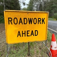 Road works sign