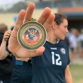 Girl with a Viking Challenge Medal