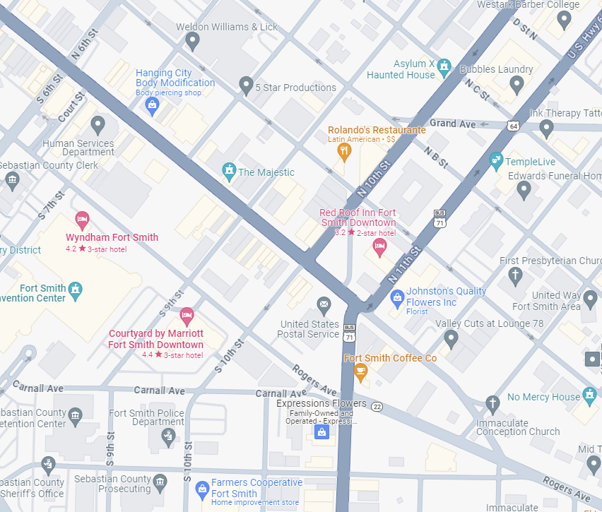 City of Fort Smith Christmas Parade Closure Map