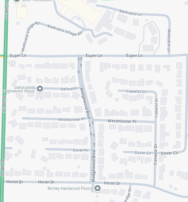 EUPER LANE AT INTERSECTION OF SOUTH 74TH STREET