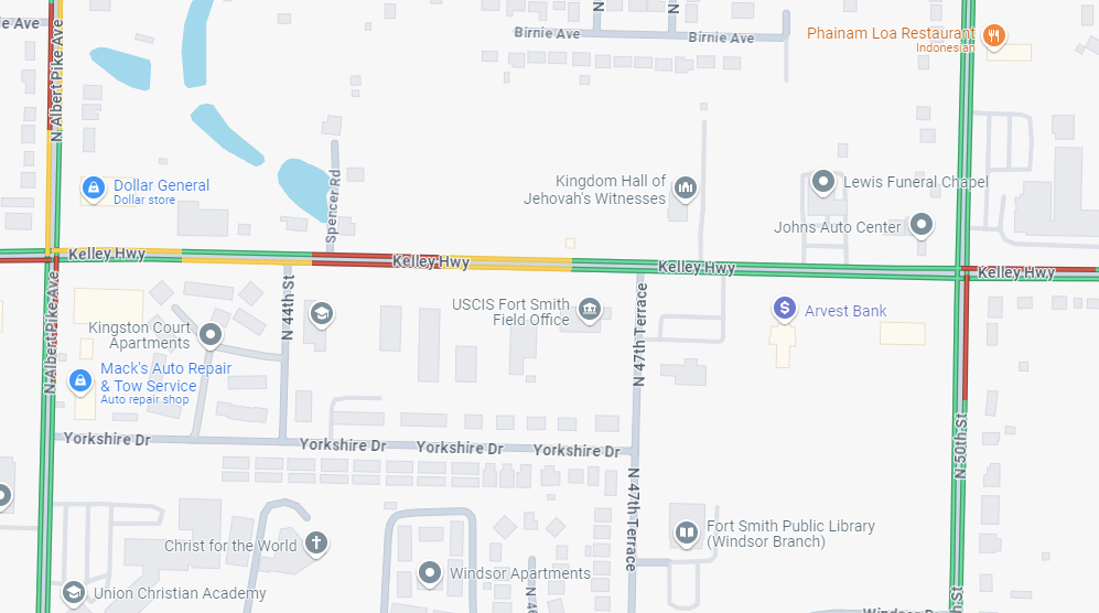 TRAFFIC ALERT VEHICLE-PEDESTRIAN ACCIDENT, KELLEY HIGHWAY FROM NORTH ALBERT PIKE TO 50TH