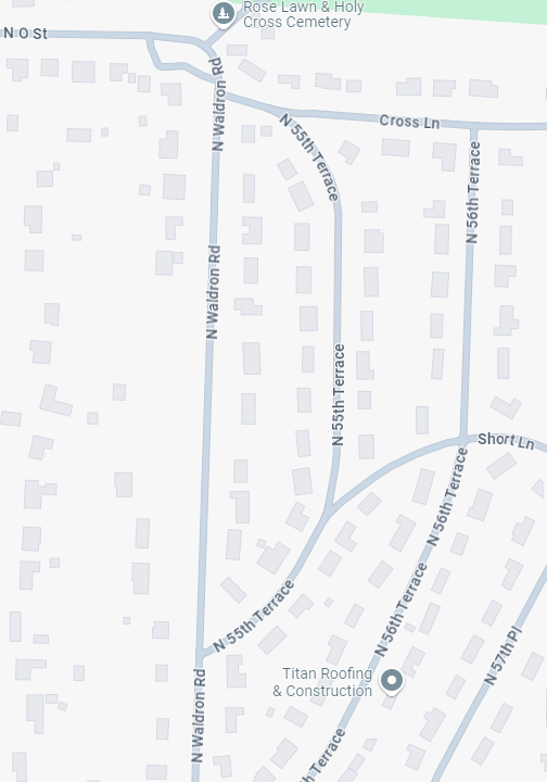 NORTH WALDRON ROAD FROM N 55TH TERRACE TO CROSS LANE