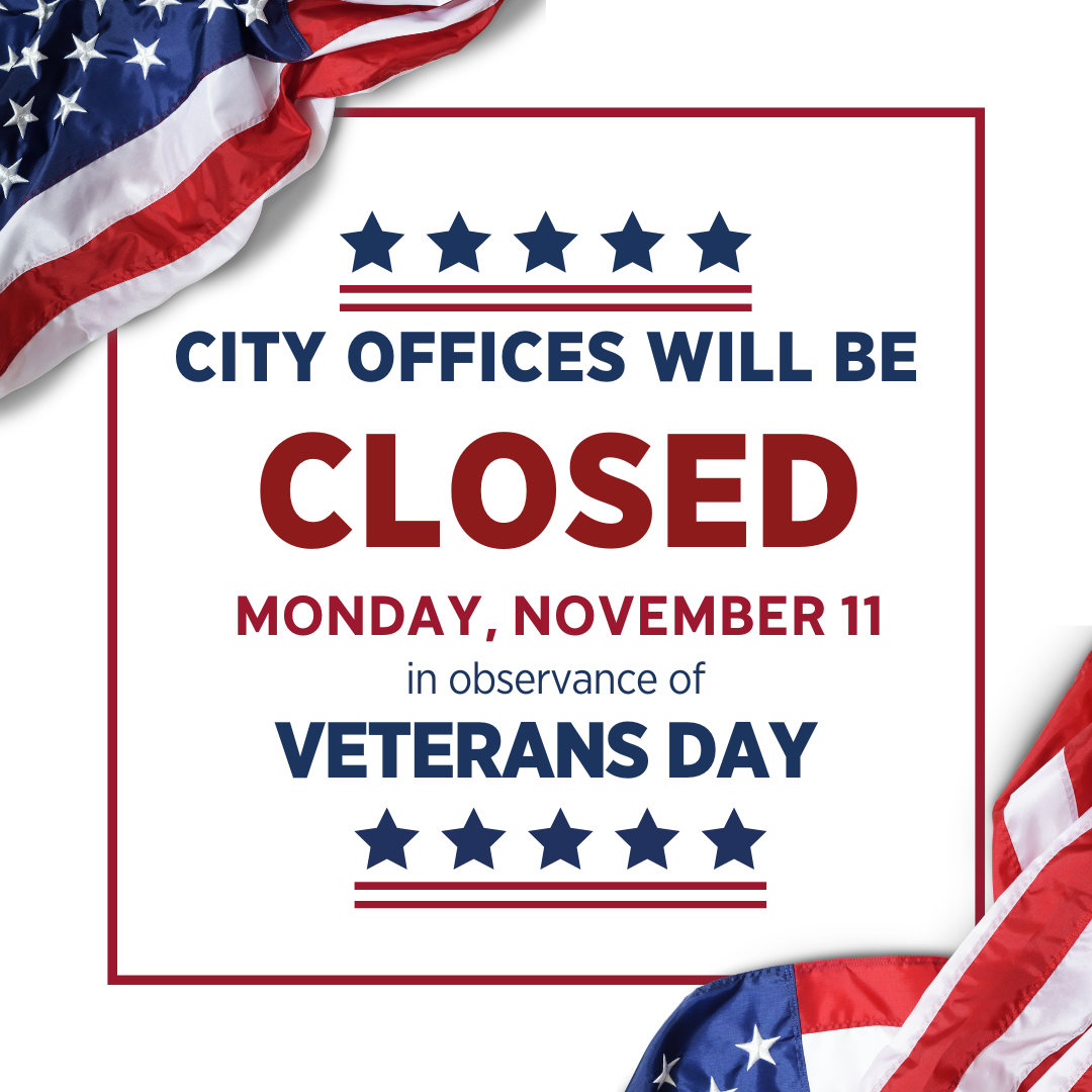 City offices closed on Monday, November 11