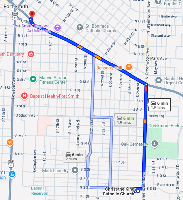 christ the king to immaculate conception church fort smith ar