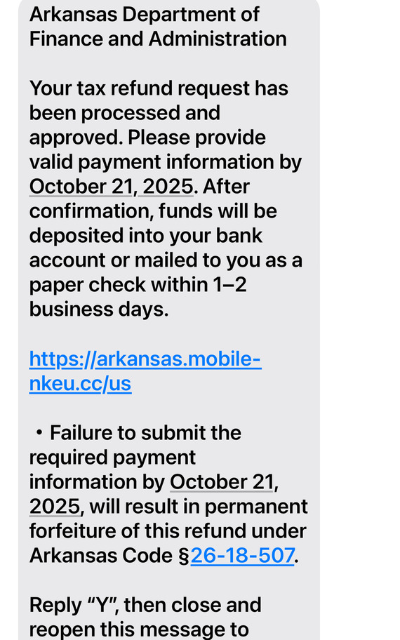 DFA SCAM TEXT