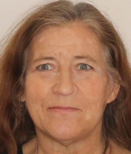 Woman with brown hair, light skin, and blue eyes, approximately 62 years of age