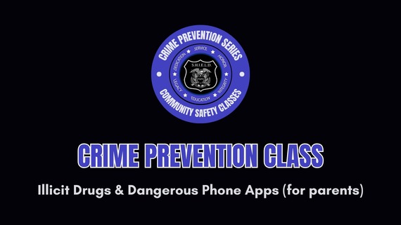 Graphic advertising an April 1 Crime Prevention Class Hosted by the Fort Smith Police Department on Illicit Drugs and Dangerous Phone Apps