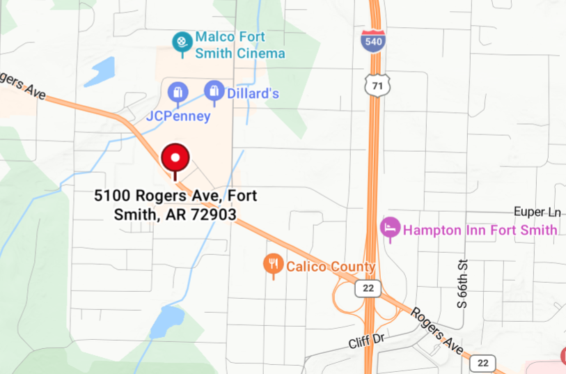 Map image of the 5100 block of Rogers Avenue where the accident occurred